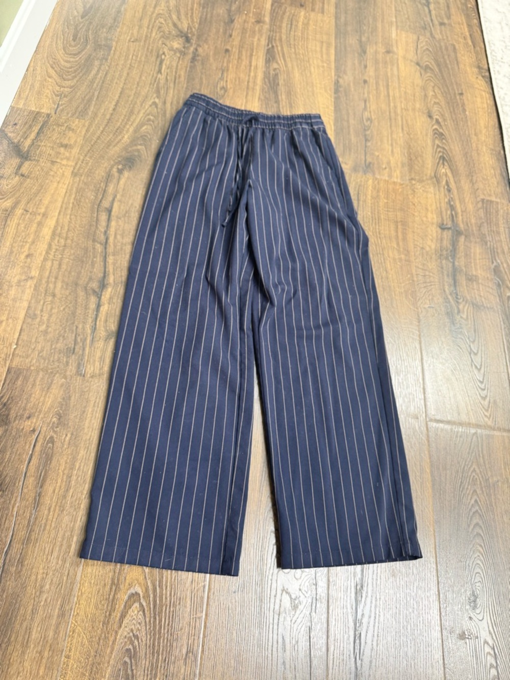 GAP Navy Pinstripe Wide-Leg Trousers